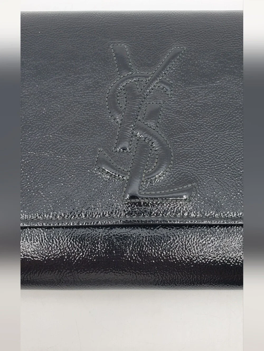YSL Textured Patent Monogram Large Belle De Jour Clutch - Picture 5 of 14